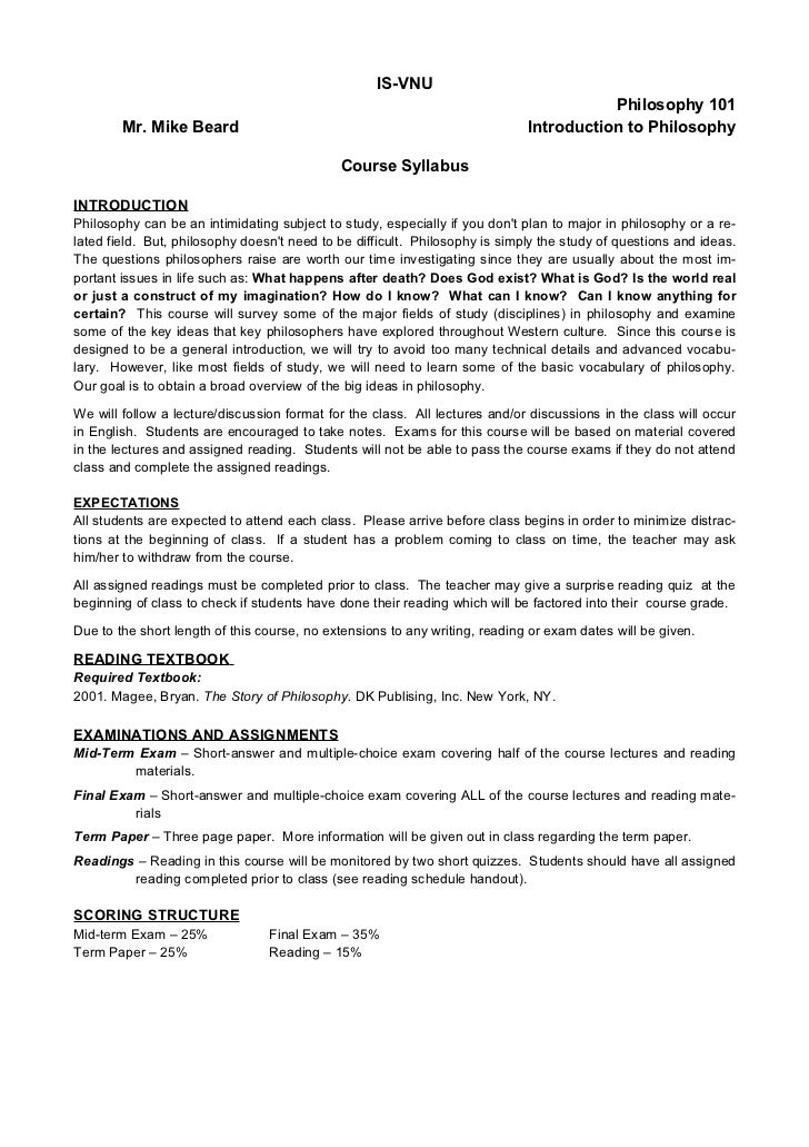 Philosophy term papers