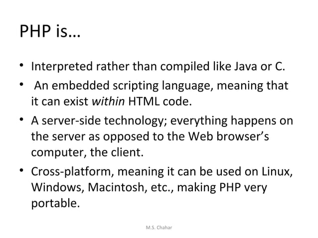 Introduction to php | PPT | Web Development | Internet