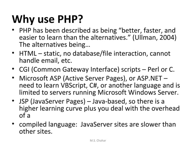 Introduction to php | PPT | Web Development | Internet