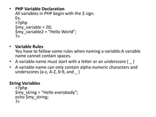 Introduction to php | PPT