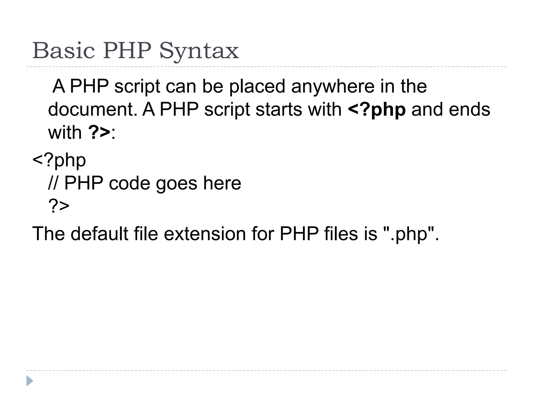Introduction to php | PPTX