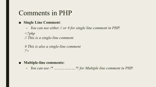 Introduction to PHP | PDF