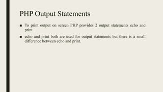 Introduction to PHP | PDF