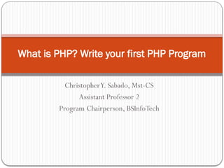 Introduction to PHP from Beginning to End | PPTX