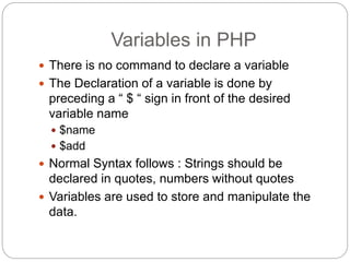 Introduction to php 3 | PPT