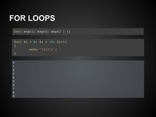 FOR LOOPS
 