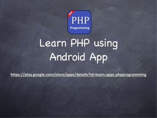 Introduction to PHP Lecture 1 | PPTX