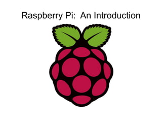 Raspberry Pi: An Introduction
 