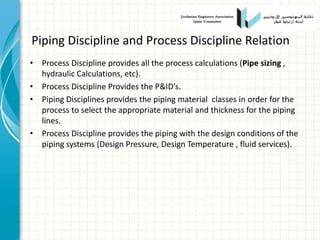 Discipline Process Engineer Introduction to piping design | PPTX