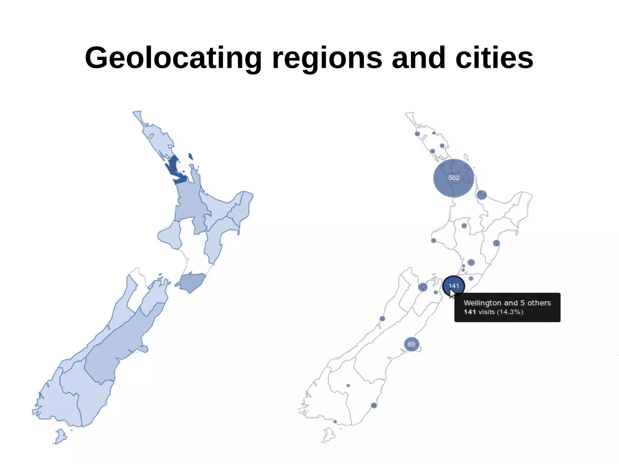 Geolocating regions and cities
 