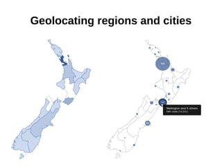 Geolocating regions and cities
 
