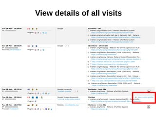 View details of all visits
 