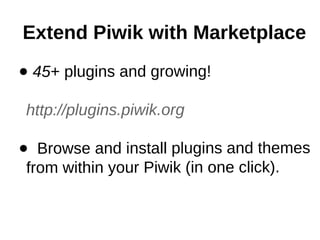 Extend Piwik with Marketplace
 