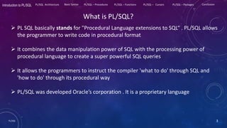Introduction to PL/SQL | PPTX
