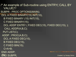Example E Pl1 Code Introduction to IBM PL/1 Programming Language | PDF