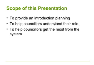 Councillor Briefing: An introduction to planning | PPT