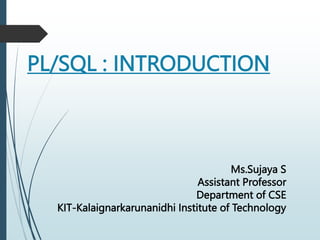 Introduction to PLSQL.PPT