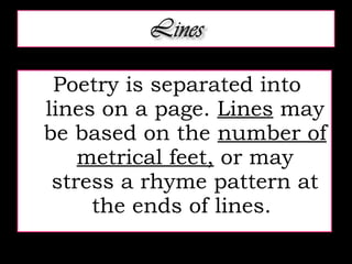 Lines In Poems Introduction to poetry | PPT
