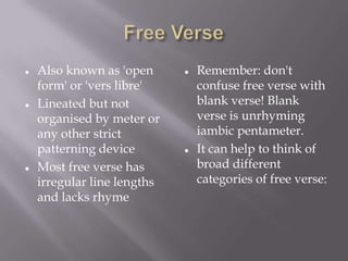 Introduction to poetry and the literally devices | PPTX
