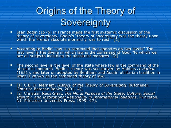 The Problem Of Sovereignty – Sovereignty In The World – HDFG