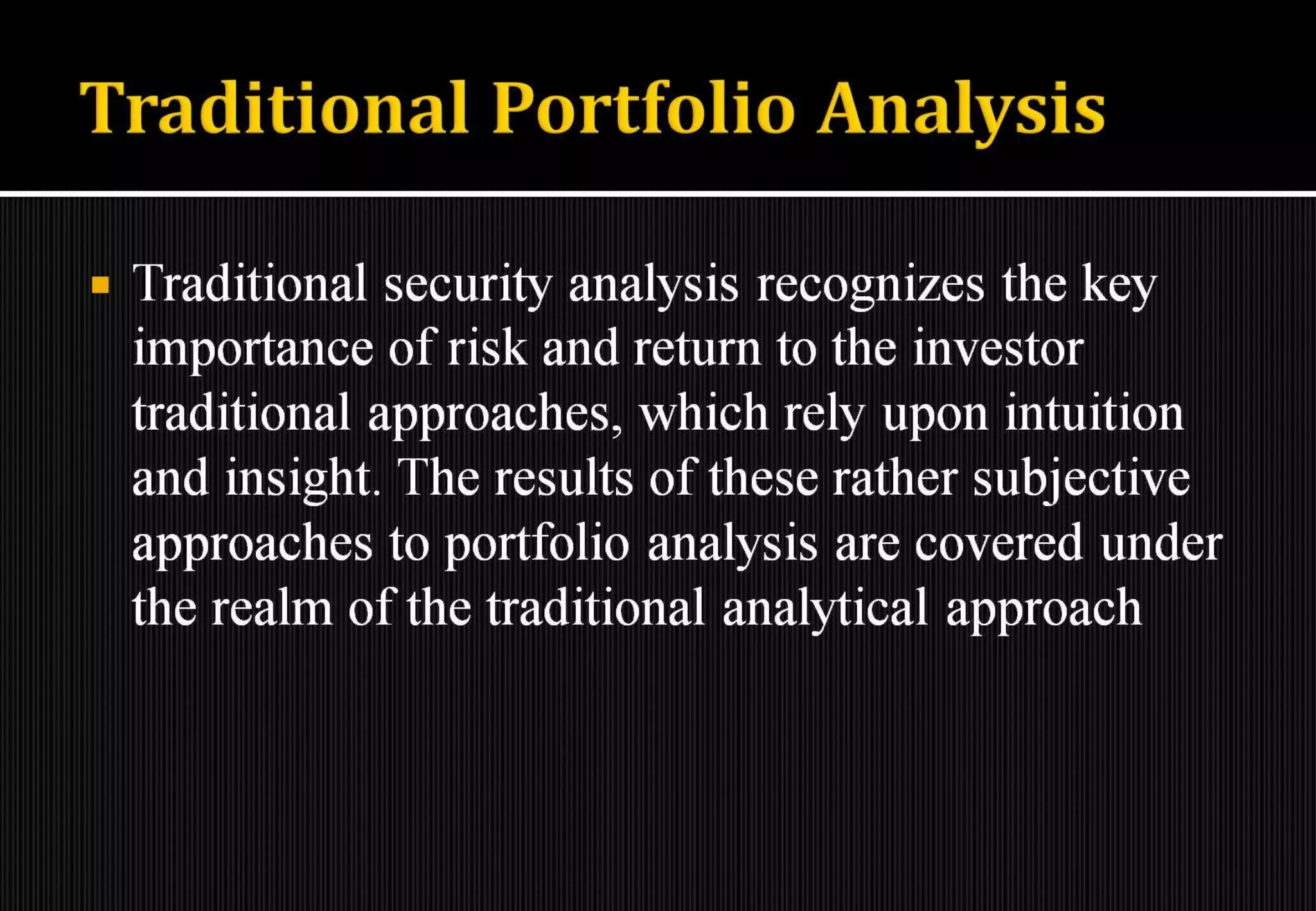 Introduction to portfolio management