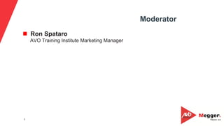 2
Moderator
n  Ron Spataro
AVO Training Institute Marketing Manager
 