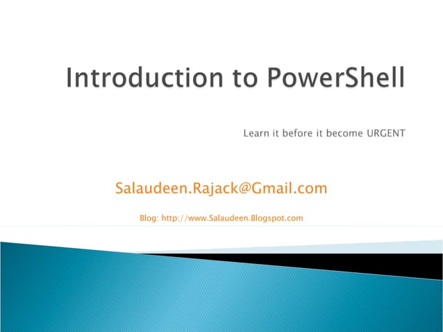 Introduction to PowerShell | PPT