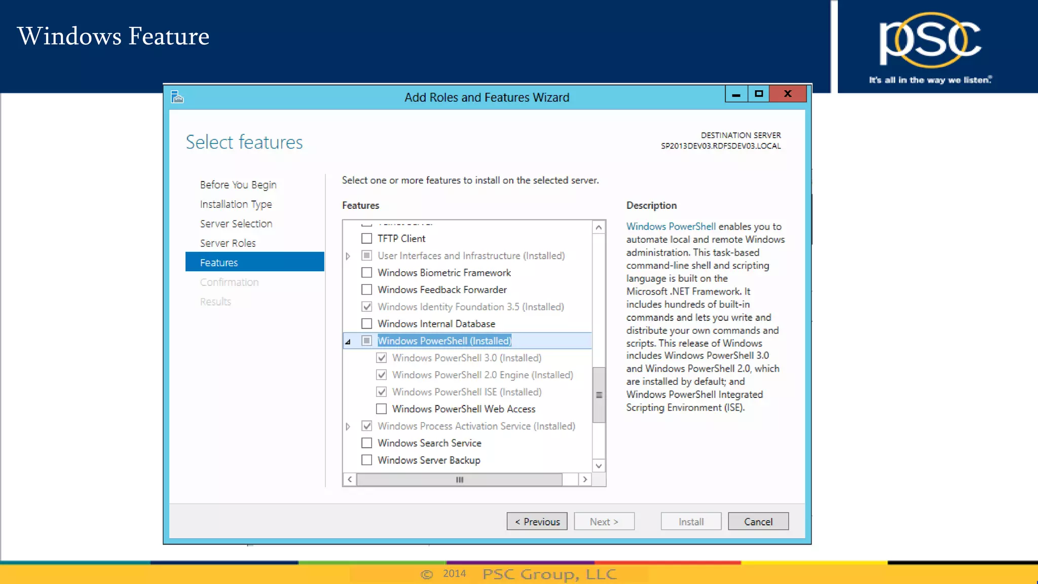 2014
Windows Feature
 
