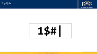 2014
Pop Quiz…
1$#|
 