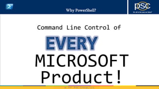 2014
Why PowerShell?
Command Line Control of
Product!
MICROSOFT
 