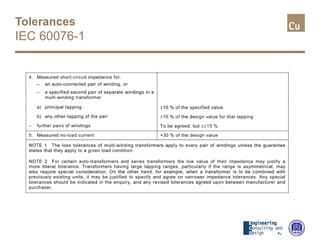 Tolerances
IEC 60076-1
 
