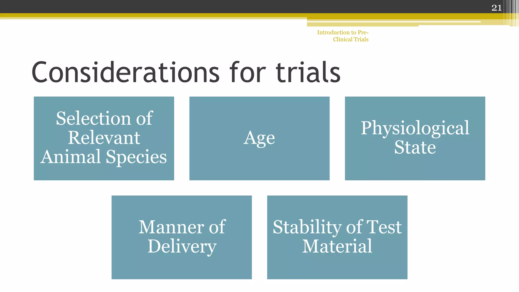 Introduction to Pre-clinical Trials | PPTX