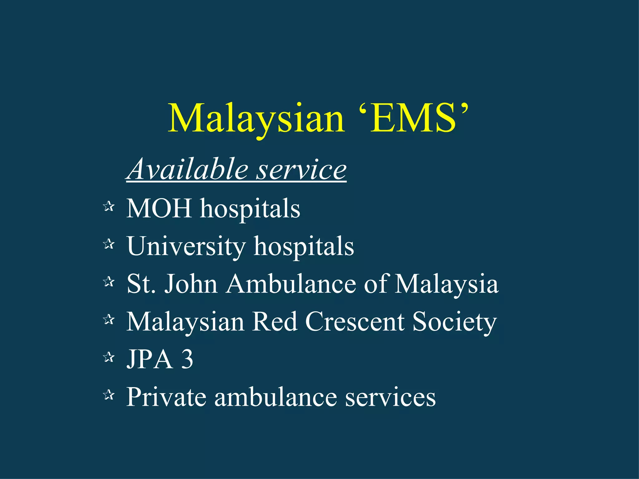 Introduction to pre hospital care and in | PPT