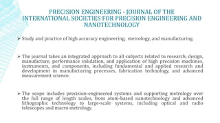 Introduction to Precision Engineering | PPTX