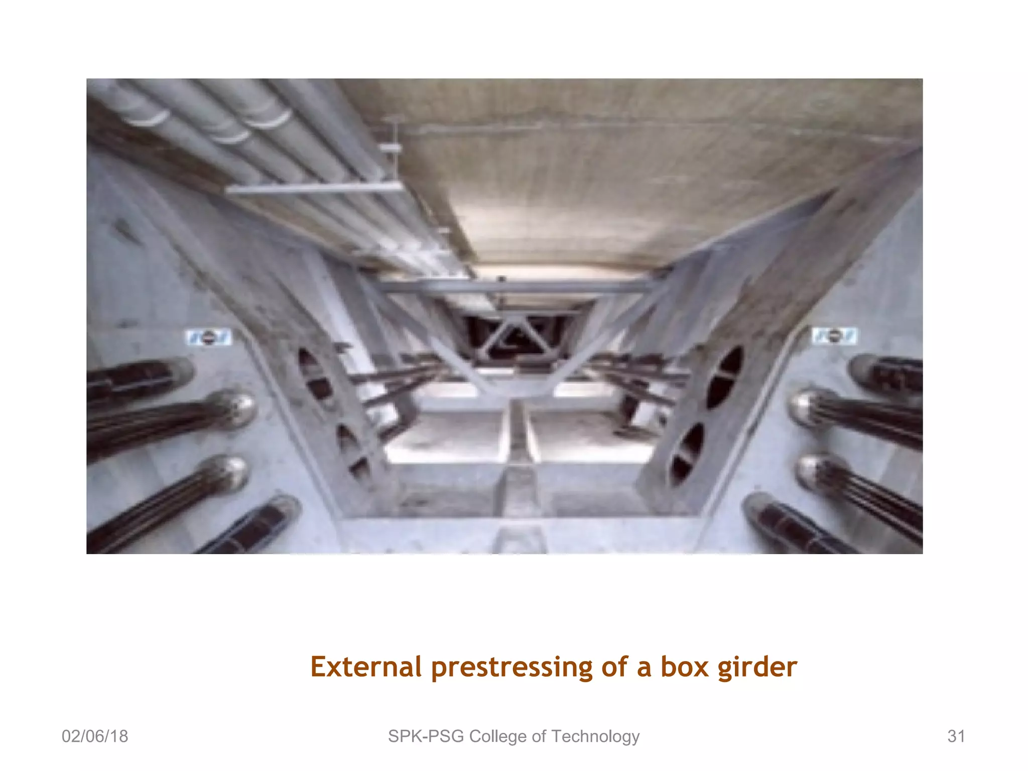 02/06/18 SPK-PSG College of Technology 31
External prestressing of a box girder
 