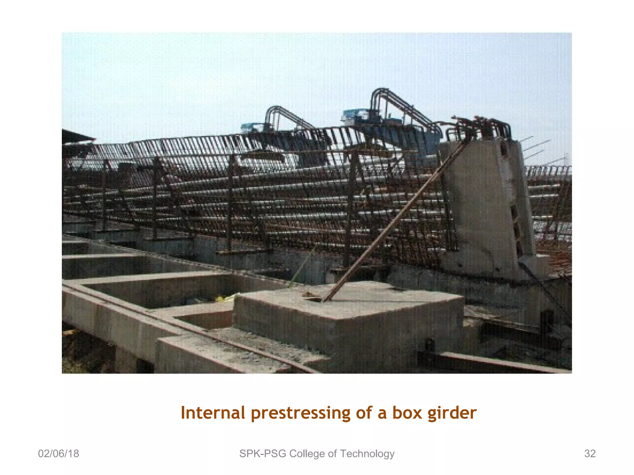 02/06/18 SPK-PSG College of Technology 32
Internal prestressing of a box girder
 