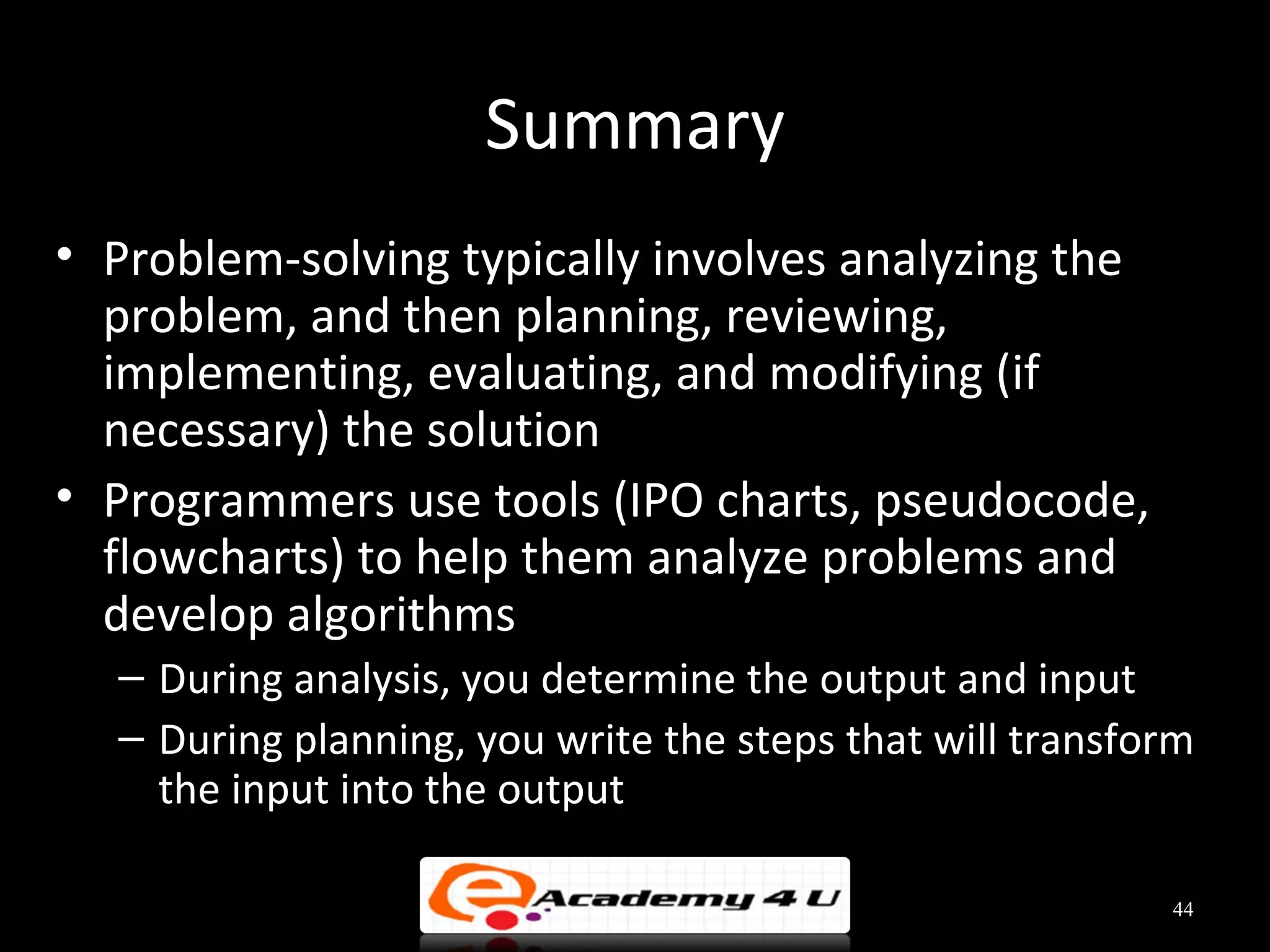 Introduction to problem solving in c++ | PPT | Programming Languages ...