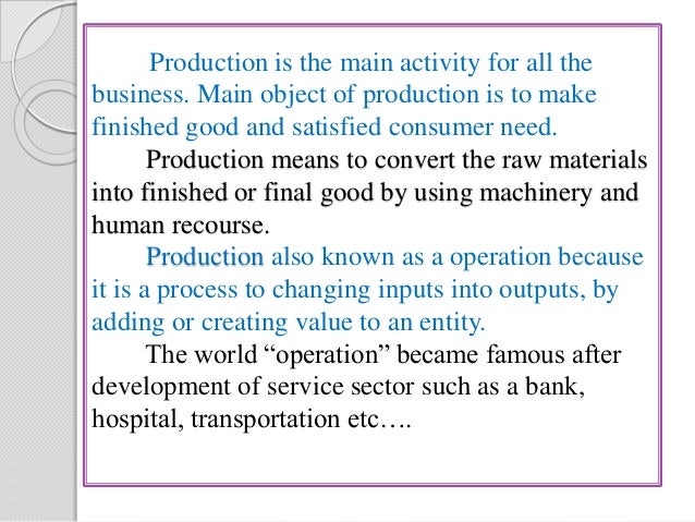 Introduction to production and production management