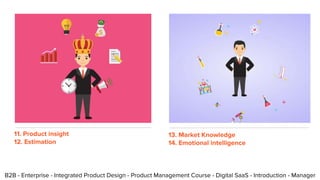 B2B - Enterprise - Integrated Product Design - Product Management Course - Digital SaaS - Introduction - Manager
11. Produ...
