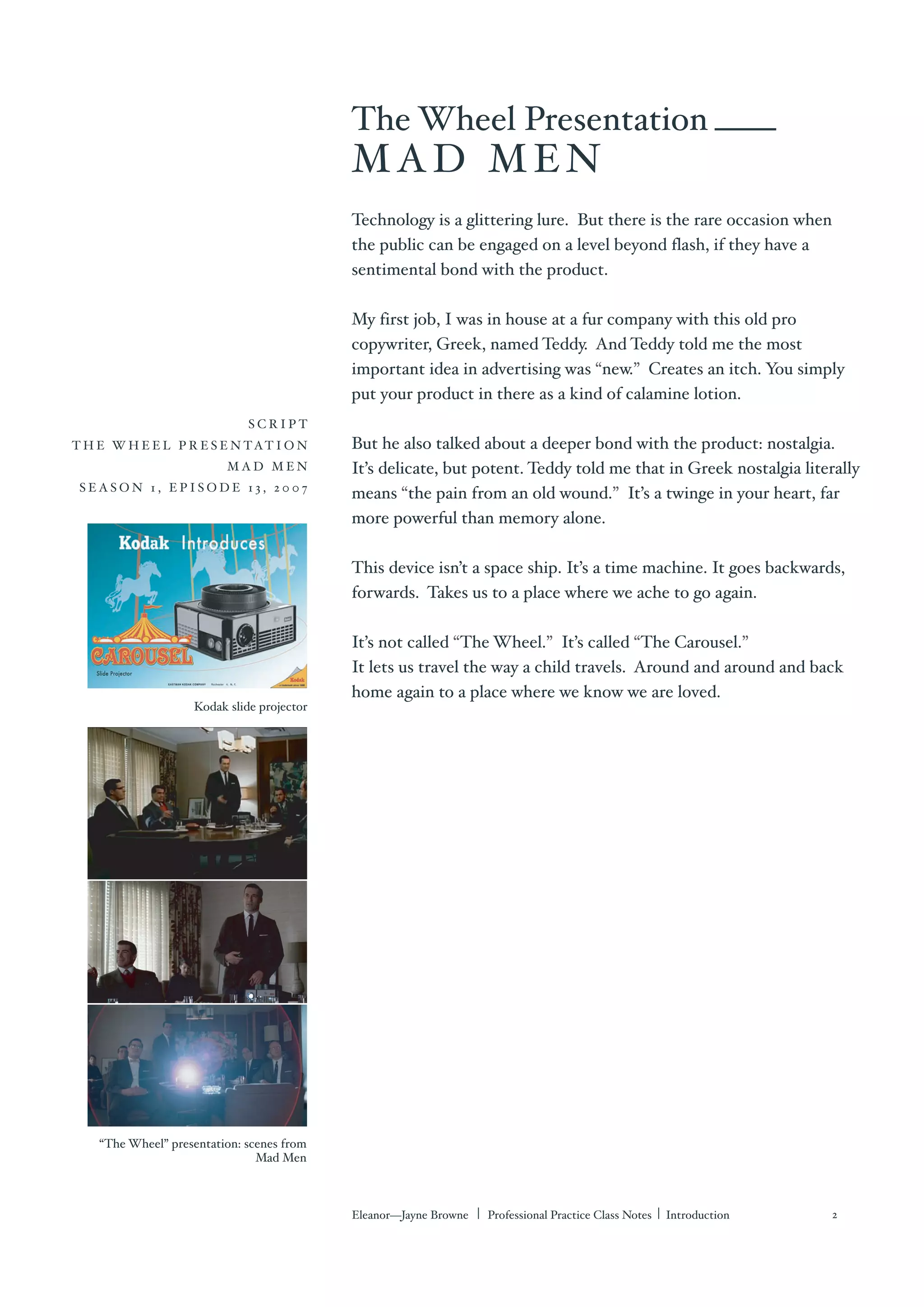 Introduction To Professional Practice: Class Notes