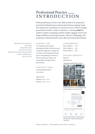 Introduction To Professional Practice: Class Notes | PDF