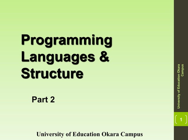 Introduction to programing languages part 2 | PPT