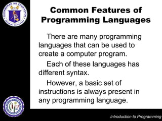 Introduction to programming | PPT | Free Download