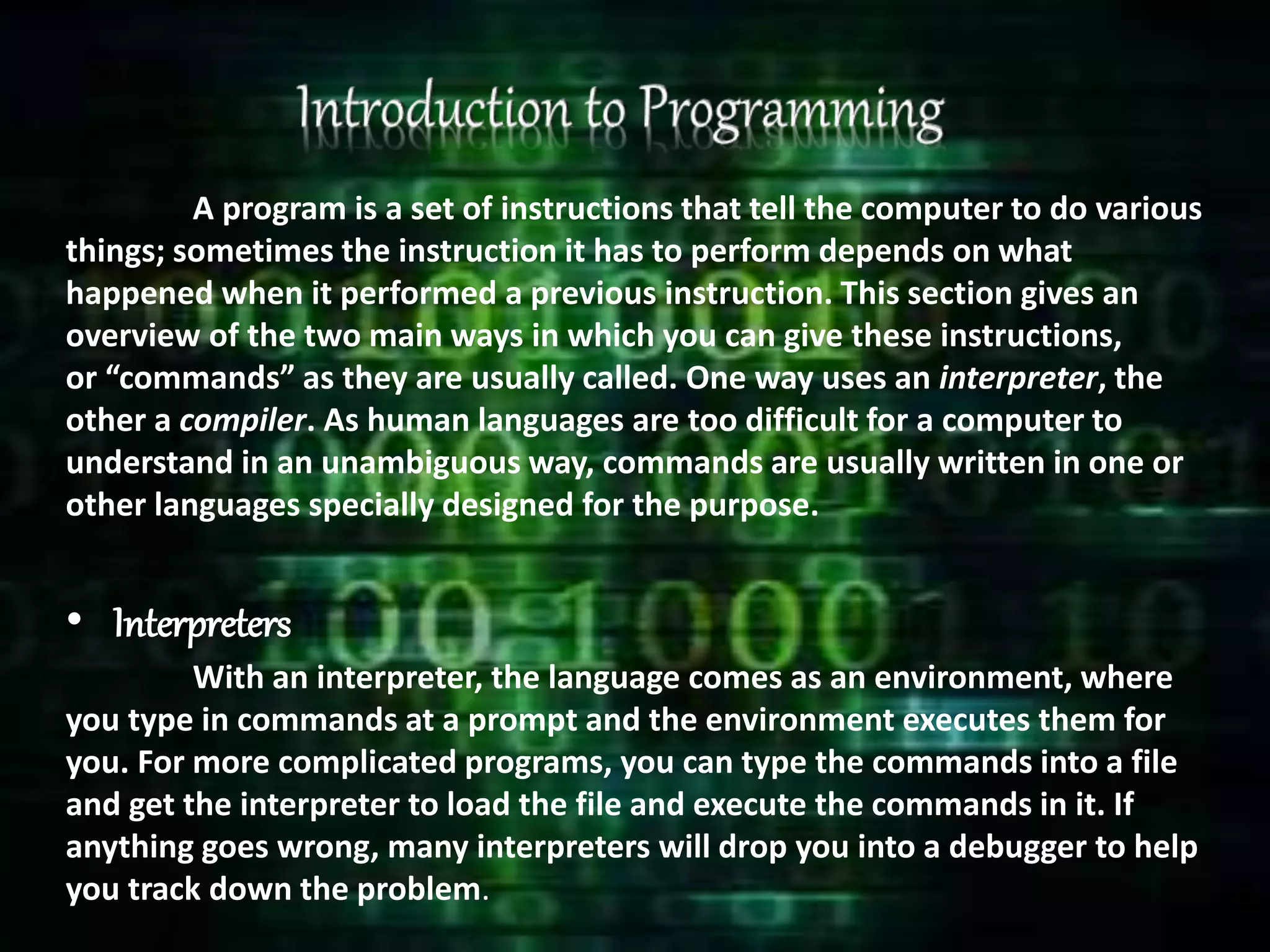 Introduction to programming | PPT