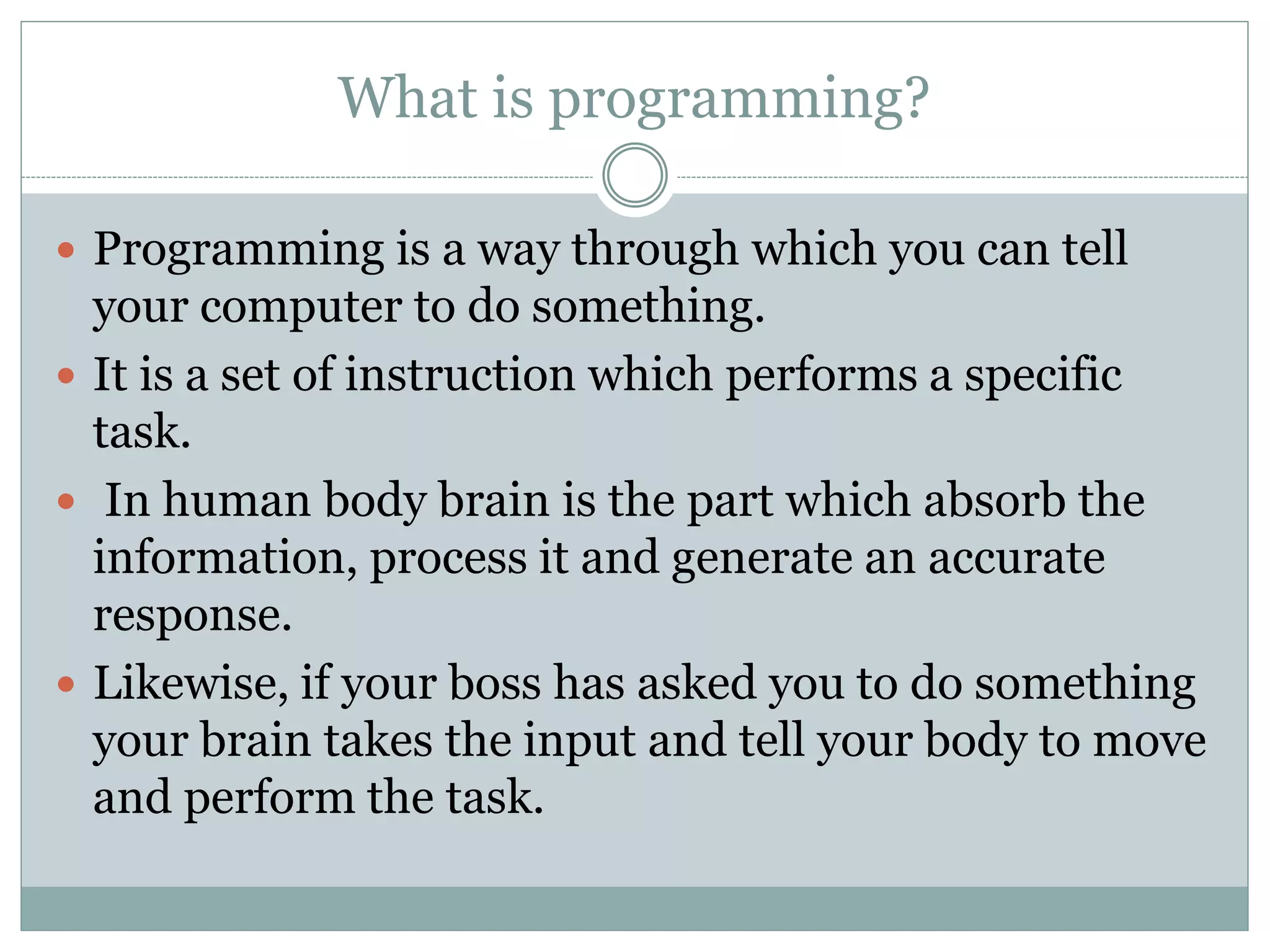 Introduction to programming | PPT