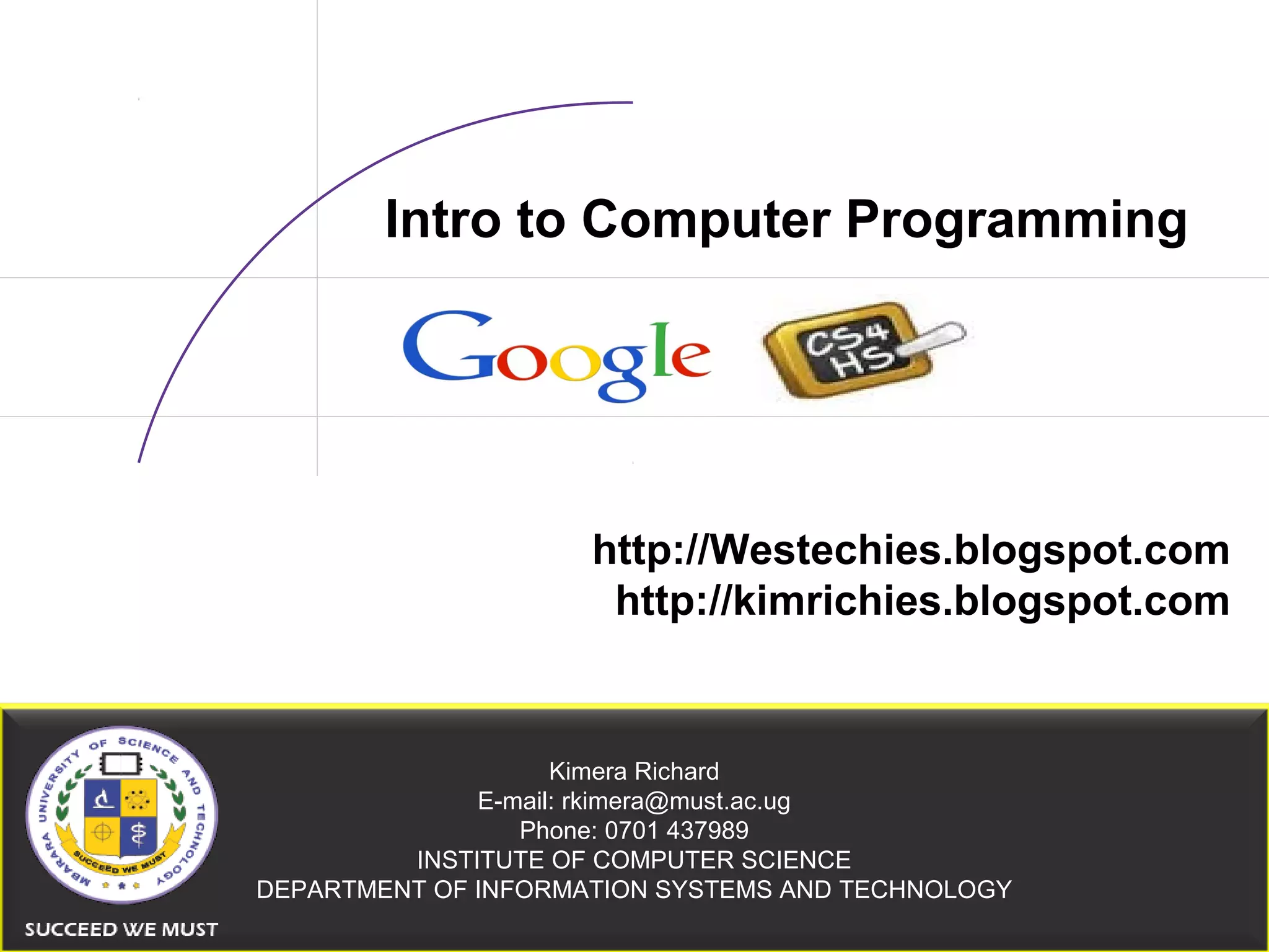 Introduction to programming | PPT | Web Development | Internet