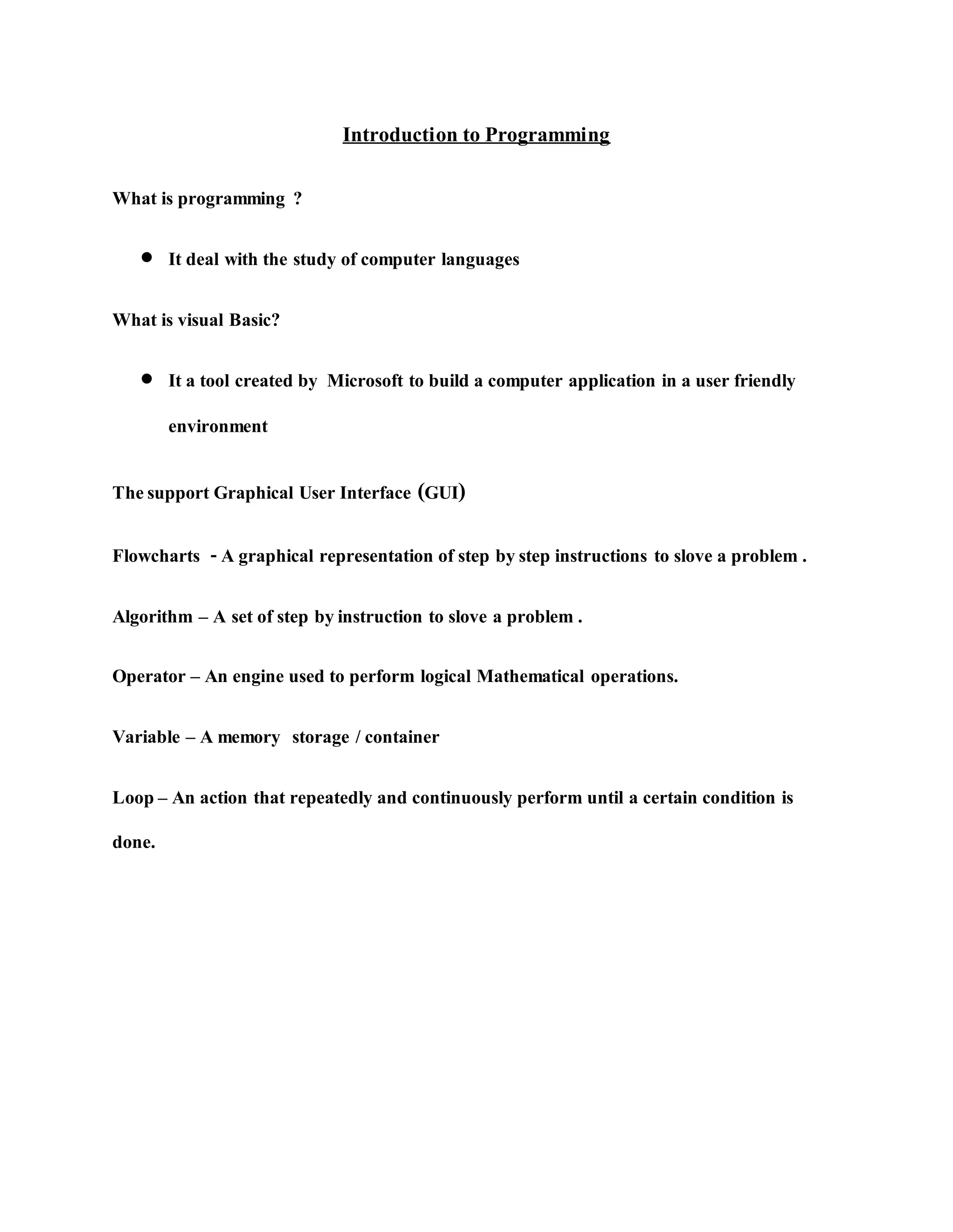 Introduction to programming | PDF