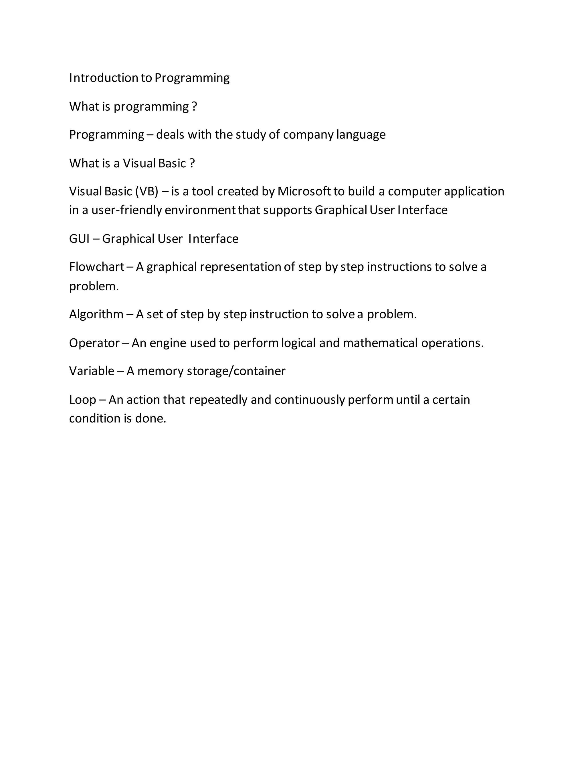 Introduction to programming | PDF image.