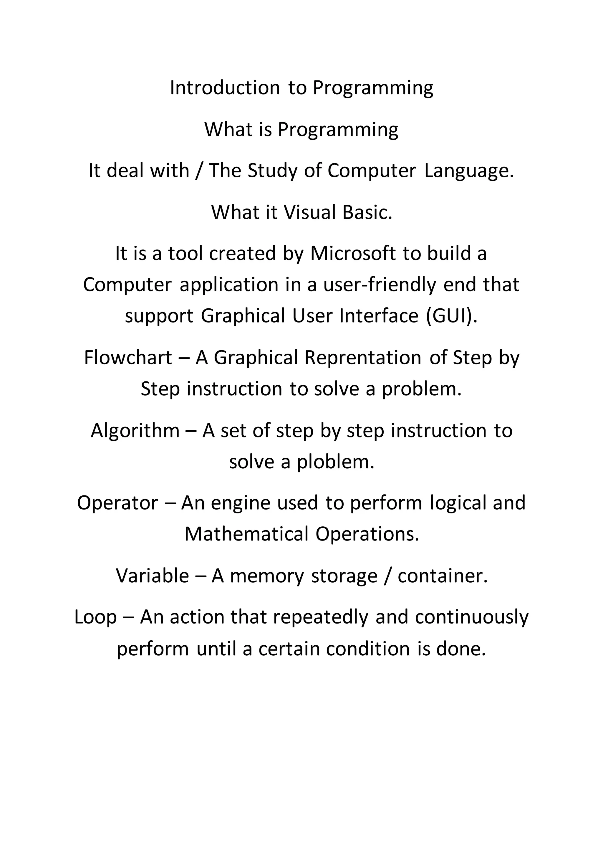 Introduction to programming | PDF