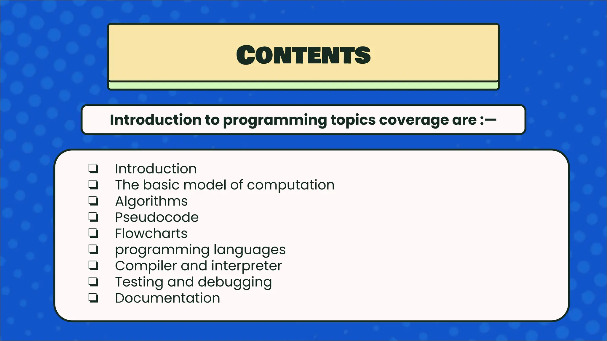 Introduction to programming language (basic) | PPT